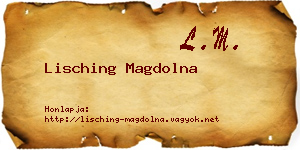 Lisching Magdolna névjegykártya